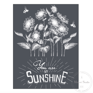 Mesh Stencil - You are My Sunshine 8.5x11