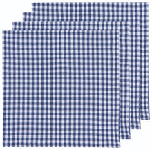 Load image into Gallery viewer, Recycled Cotton 2nd Spin Blue Gingham Napkins Set of 4