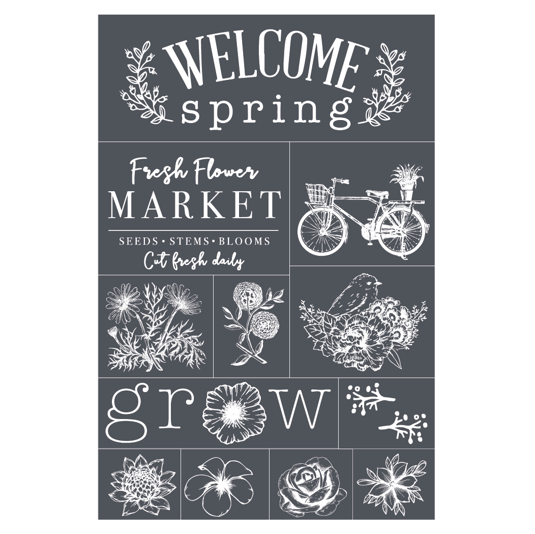 Welcome Spring - Mesh Stencil 12x18