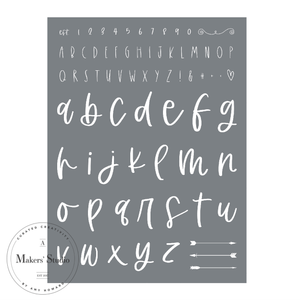 Lodge Alphabet - Mesh Stencil 8.5x11