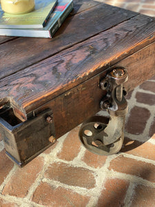 Vintage Railroad Factory Cart Coffee table