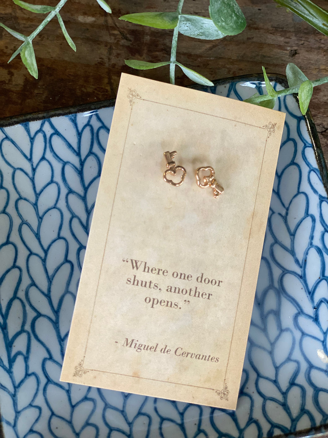 Literary Quotes Key Post Earrings