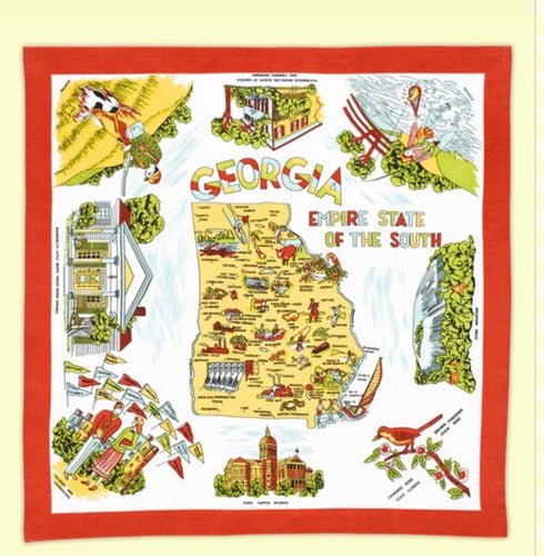 Vintage Inspired Georgia Flour Sack Tea Towel