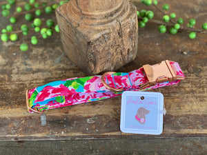 Medium Dog Collar with Rose Color Buckle