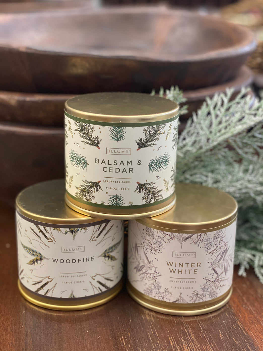 Illume Balsam and Cedar candle
