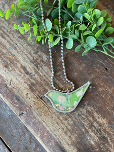 Vintage Quilt Bird Necklace