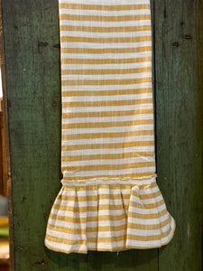 Ruffled Striped Tea Towel Yellow