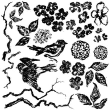 Load image into Gallery viewer, Birds Branches Blossoms 12 x 12 IOD Decor Stamp