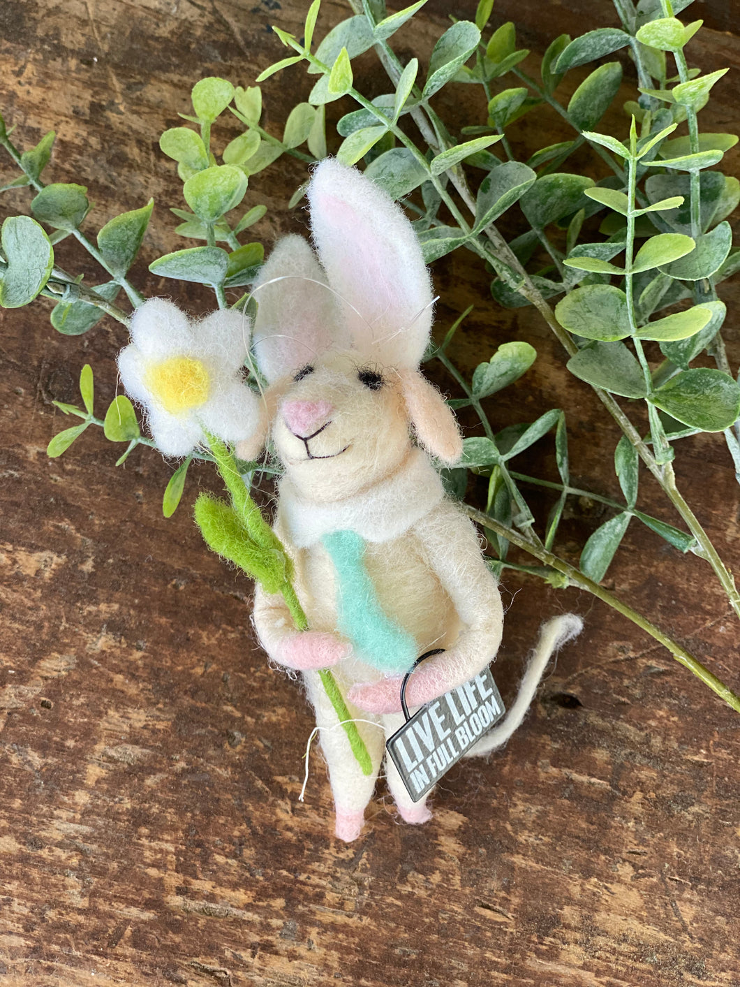 Live Life in Full Bloom Bunny Mouse