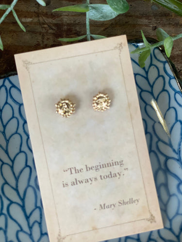 Literary Quote Sun Post Earrings
