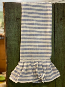 Ruffled Stripe Tea Towel Blue