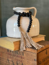 Load image into Gallery viewer, Small Black Wood Bead Garland - 30”