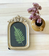 Load image into Gallery viewer, Real Pressed Fern Frond in Gold Arch Frame